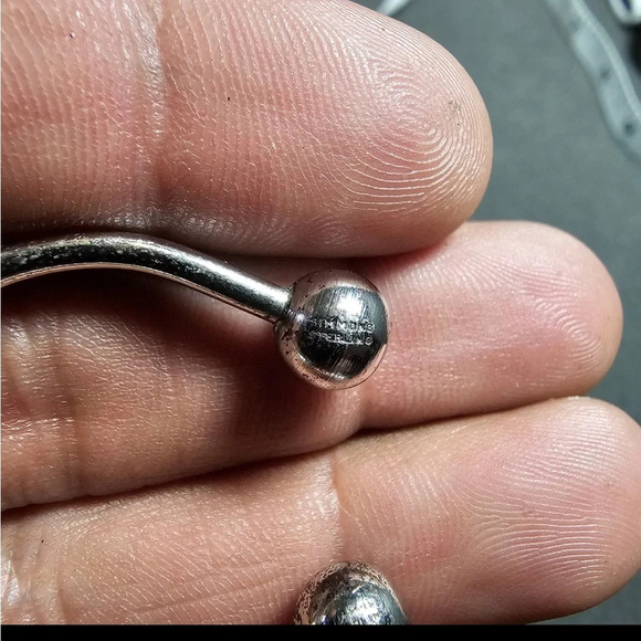 Sterling Silver Horseshoe Key Chain Ring With Ball Bead Screw On End - Picture 5 of 7